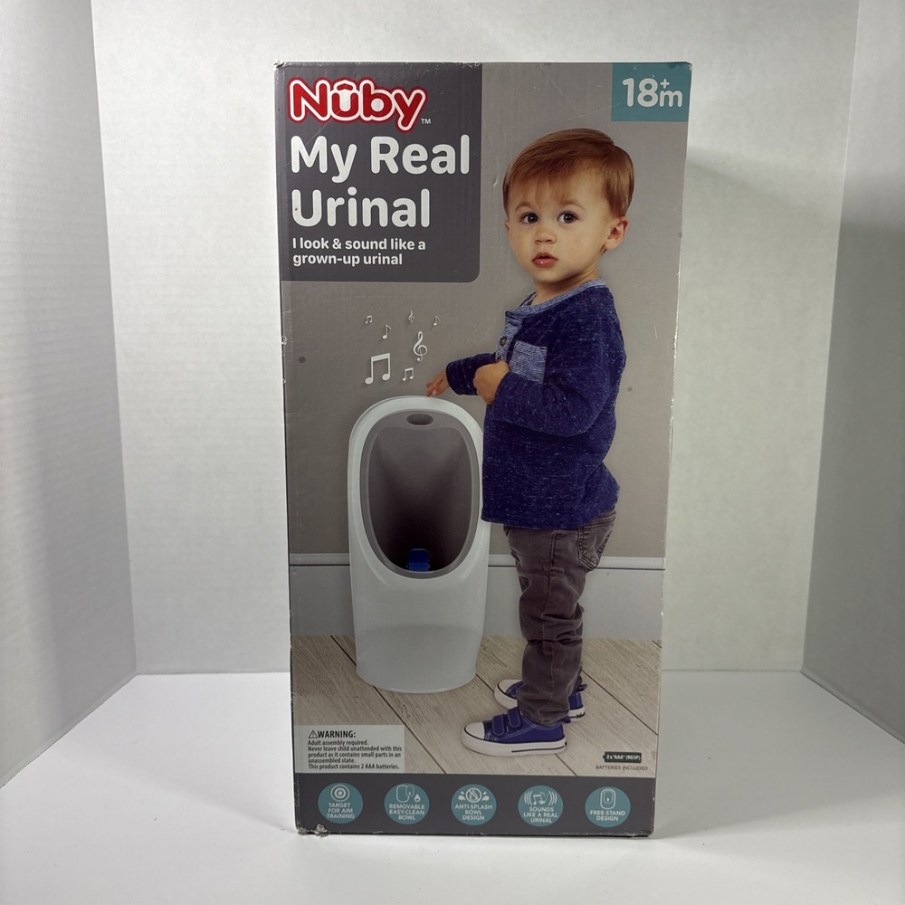 Nuby My Real Urinal Toddler Potty Training Toilet with Realistic Flush Sound